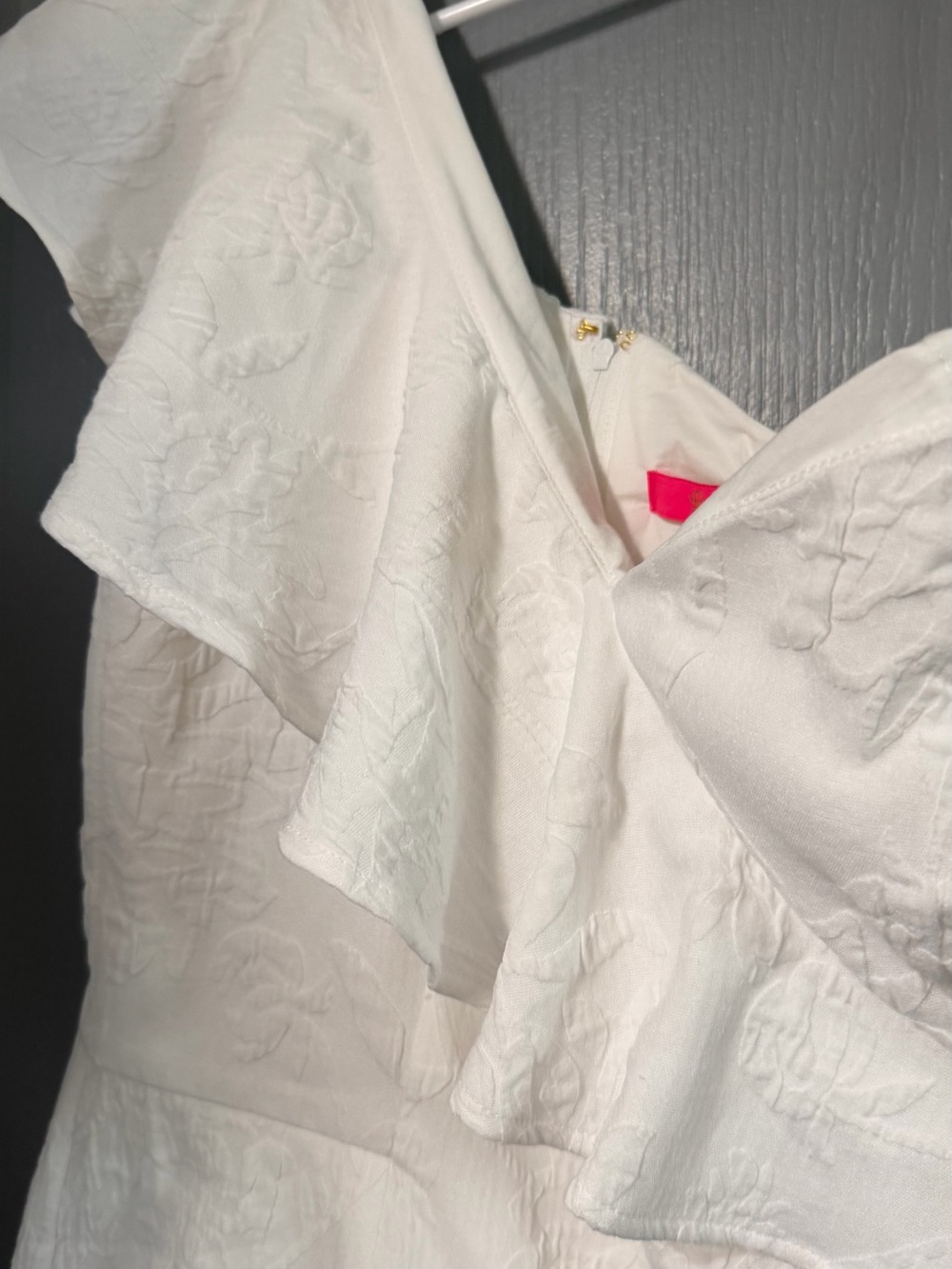 Lilly Pulitzer White One-Shoulder Ruffle Dress - Picture 7 of 14